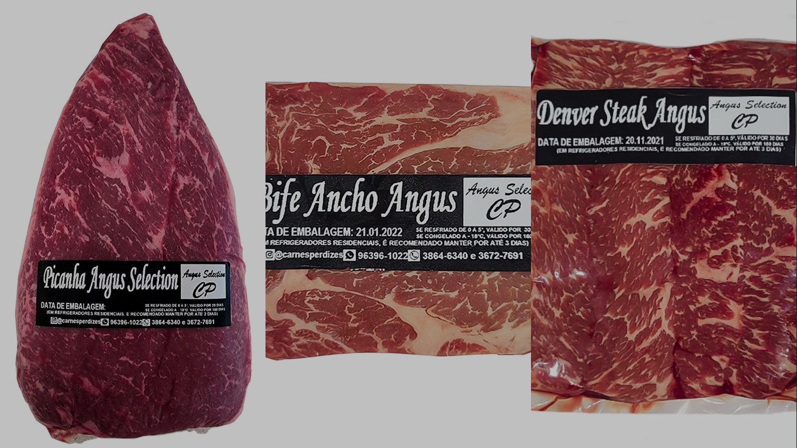 Montagem com cortes Angus Selection da Carnes Perdizes